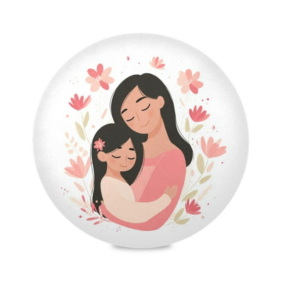 Round Placemat Heat Resistant & Wrinkle-Free Dining Table Decor Placemat For Home & Weddings Mother & Daughter Clipart