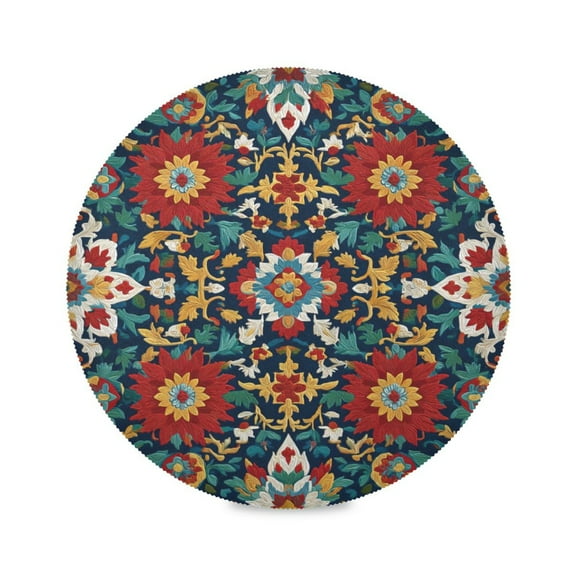 Round Placemat Heat Resistant & Wrinkle-Free Dining Table Decor Placemat For Home & Weddings Persian Pattern