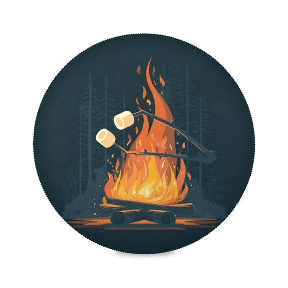 Round Placemat Heat Resistant & Wrinkle-Free Dining Table Decor Placemat For Home & Weddings Roasting Puffed Candy