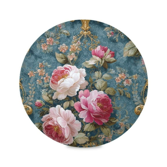 Round Placemat Heat Resistant & Wrinkle-Free Dining Table Decor Placemat For Home & Weddings Rococo-style