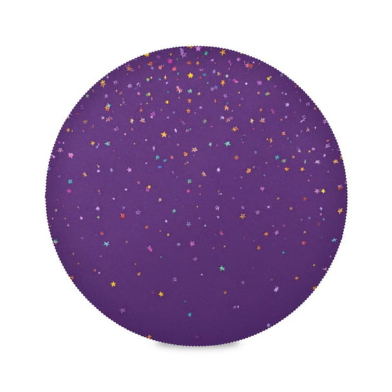 Round Placemat Heat Resistant & Wrinkle-Free Dining Table Decor Placemat For Home & Weddings Small Stars