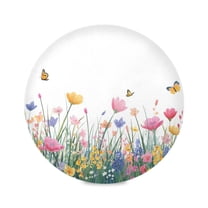 Round Placemat Heat Resistant & Wrinkle-Free Dining Table Decor Placemat For Home & Weddings Spring with Colorful Flowers