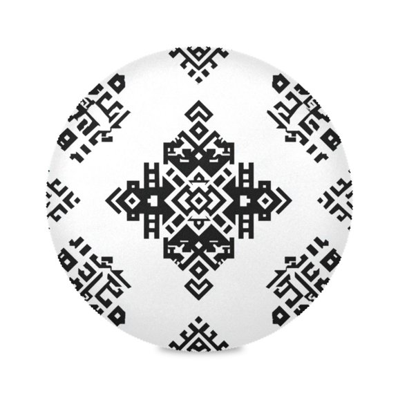 Round Placemat Heat Resistant & Wrinkle-Free Dining Table Decor Placemat For Home & Weddings Symmetrical Pattern Design