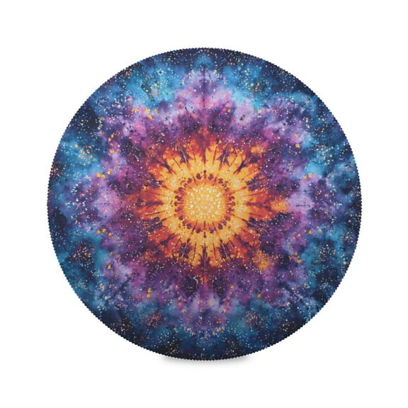 Round Placemat Heat Resistant & Wrinkle-Free Dining Table Decor Placemat For Home & Weddings Tie-dye