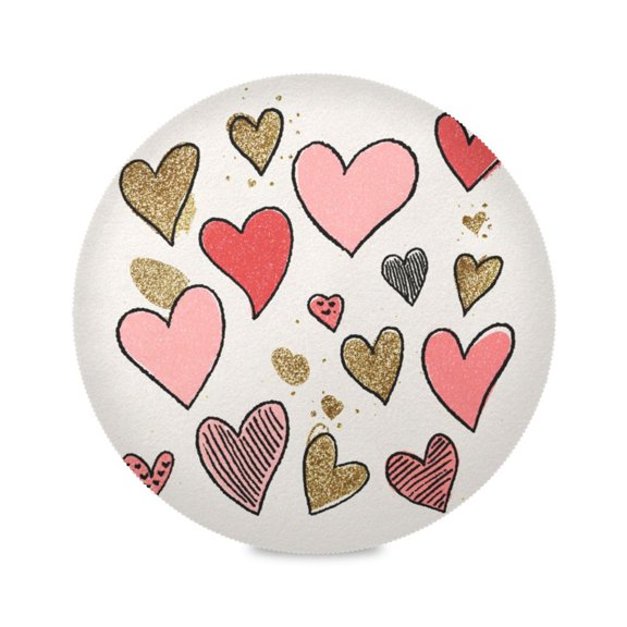 Round Placemat Heat Resistant & Wrinkle-Free Dining Table Decor Placemat For Home & Weddings Various Heart Shapes