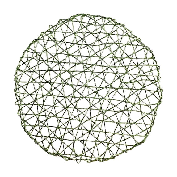 Round Placemat,Hollow Lightweight Decorative Braided Table Mat for Diningroom Table Surface Protection Wedding Decor,Green