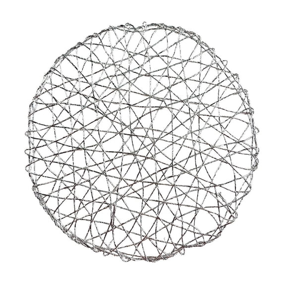 Round Placemat,Hollow Lightweight Decorative Braided Table Mat for Diningroom Table Surface Protection Wedding Decor,Silver