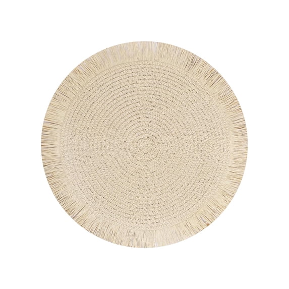 Round Placemat Set, 14.9Inch Woven Table Mat Place Mat, Household Oil-proof Pad Heat Insulation Pad for Kitchen Dining