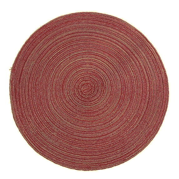 Round Placemat, Washable Woven Vinyl Placemats For Dining Table, Heat-Resistant Placemats Stain Resistant Anti-Skid Washable PVC Table Mats, Non-Slip, 3Pcs, Available in Multicolor(Red,14x14")