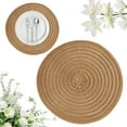 thumbnail image 1 of Round Placemats 15 Inch, Woven Washable Braided Placemats, Heat Resistant Non-Slip Cotton Yarn Table Mats, for Dining Table Kitchen Dinner Party Table Decoration, 1 of 9