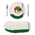 thumbnail image 1 of Round Placemats Abstract 15 inch Set of 6 Table Mats for Dining Table Modern Green Stripes Lines Heat Resistant Non-Slip Kitchen & Home Decorative Place Mat Set, 1 of 8