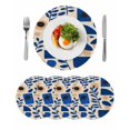 thumbnail image 1 of Round Placemats Abstract Blue Flowers 15 inch Set of 4 Table Mats for Dining Table Simple Style Heat Resistant Non-Slip Kitchen & Home Decorative Place Mat Set, 1 of 8