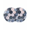 thumbnail image 1 of Round Placemats Abstract Blue Pink Geometric Texture 15 inch Set of 2 Table Mats for Dining Table Modern Art Heat Resistant Non-Slip Kitchen & Home Decorative Place Mat Set, 1 of 8