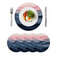 thumbnail image 1 of Round Placemats Abstract Cloud 15 inch Set of 4 Table Mats for Dining Table Pink Blue Heat Resistant Non-Slip Kitchen & Home Decorative Place Mat Set, 1 of 8