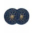 thumbnail image 1 of Round Placemats Abstract Golden Flower 15 inch Set of 2 Table Mats for Dining Table Floral Blue Modern Art Heat Resistant Non-Slip Kitchen & Home Decorative Place Mat Set, 1 of 8