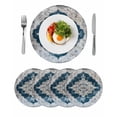 thumbnail image 1 of Round Placemats Abstract Gray Blue Flowers 15 inch Set of 4 Table Mats for Dining Table Ethnic Style Heat Resistant Non-Slip Kitchen & Home Decorative Place Mat Set, 1 of 8