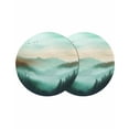 thumbnail image 1 of Round Placemats Abstract Green Forest Mountain 15 inch Set of 2 Table Mats for Dining Table Modern Heat Resistant Non-Slip Kitchen & Home Decorative Place Mat Set, 1 of 8