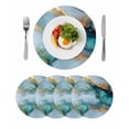 thumbnail image 1 of Round Placemats Abstract Green Teal Marble Style 15 inch Set of 4 Table Mats for Dining Table Modern Art Heat Resistant Non-Slip Kitchen & Home Decorative Place Mat Set, 1 of 8