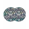 thumbnail image 1 of Round Placemats Abstract Hand Drawn 15 inch Set of 2 Table Mats for Dining Table Green Floral Heat Resistant Non-Slip Kitchen & Home Decorative Place Mat Set, 1 of 8