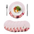 thumbnail image 1 of Round Placemats Abstract Mountain 15 inch Set of 6 Table Mats for Dining Table Pink Art Painting Snow Mount Heat Resistant Non-Slip Kitchen & Home Decorative Place Mat Set, 1 of 8