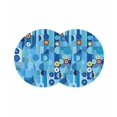 thumbnail image 1 of Round Placemats Abstract Ombre Blue Geometric 15 inch Set of 2 Table Mats for Dining Table Modern Art Heat Resistant Non-Slip Kitchen & Home Decorative Place Mat Set, 1 of 8