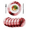 thumbnail image 1 of Round Placemats Abstract Ombre Red Marble 15 inch Set of 6 Table Mats for Dining Table White Modern Art Heat Resistant Non-Slip Kitchen & Home Decorative Place Mat Set, 1 of 8