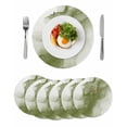thumbnail image 1 of Round Placemats Abstract Ombre Sage Green Marble 15 inch Set of 6 Table Mats for Dining Table White Modern Art Heat Resistant Non-Slip Kitchen & Home Decorative Place Mat Set, 1 of 8