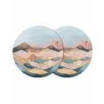 thumbnail image 1 of Round Placemats Abstract Pink Green Mountain 15 inch Set of 2 Table Mats for Dining Table Modern Heat Resistant Non-Slip Kitchen & Home Decorative Place Mat Set, 1 of 8