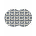 thumbnail image 1 of Round Placemats Abstract Retro Floral 15 inch Set of 2 Table Mats for Dining Table Geometric Modern Blue Heat Resistant Non-Slip Kitchen & Home Decorative Place Mat Set, 1 of 8