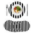 thumbnail image 1 of Round Placemats Black White Vertical Line 15 inch Set of 6 Table Mats for Dining Table Stripe Simple Style Heat Resistant Non-Slip Kitchen & Home Decorative Place Mat Set, 1 of 8