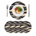 thumbnail image 1 of Round Placemats Black off White Waves 15 inch Set of 4 Table Mats for Dining Table Abstract Art Heat Resistant Non-Slip Kitchen & Home Decorative Place Mat Set, 1 of 8