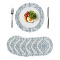 thumbnail image 1 of Round Placemats Blue Boho Tribal 15 inch Set of 6 Table Mats for Dining Table Retro Bohemian Ethnic Style Heat Resistant Non-Slip Kitchen & Home Decorative Place Mat Set, 1 of 8