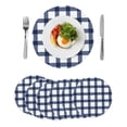 thumbnail image 1 of Round Placemats Blue Check Plaid 15 inch Set of 6 Table Mats for Dining Table Buffalo Farmhouse Style Heat Resistant Non-Slip Kitchen & Home Decorative Place Mat Set, 1 of 8