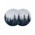 thumbnail image 1 of Round Placemats Blue Green Trees Forest 15 inch Set of 2 Table Mats for Dining Table Bird Sky Heat Resistant Non-Slip Kitchen & Home Decorative Place Mat Set, 1 of 8