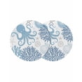 thumbnail image 1 of Round Placemats Blue Octopus 15 inch Set of 2 Table Mats for Dining Table Coral Starfish Shell Heat Resistant Non-Slip Kitchen & Home Decorative Place Mat Set, 1 of 8