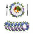 thumbnail image 1 of Round Placemats Blue Purple Hydrangea Wreath 15 inch Set of 6 Table Mats for Dining Table Watercolor Flower Heat Resistant Non-Slip Kitchen & Home Decorative Place Mat Set, 1 of 8