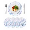 thumbnail image 1 of Round Placemats Blue Shell Seaweed 15 inch Set of 4 Table Mats for Dining Table Ocean Bubble Heat Resistant Non-Slip Kitchen & Home Decorative Place Mat Set, 1 of 8