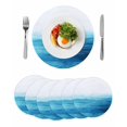 thumbnail image 1 of Round Placemats Blue Theme 15 inch Set of 6 Table Mats for Dining Table Ocean Art Heat Resistant Non-Slip Kitchen & Home Decorative Place Mat Set, 1 of 8