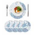 thumbnail image 1 of Round Placemats Blue Turtle 15 inch Set of 4 Table Mats for Dining Table Coral Starfish Shell Heat Resistant Non-Slip Kitchen & Home Decorative Place Mat Set, 1 of 8