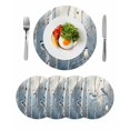 thumbnail image 1 of Round Placemats Blue White Bird Tree 15 inch Set of 4 Table Mats for Dining Table Oil Painting Heat Resistant Non-Slip Kitchen & Home Decorative Place Mat Set, 1 of 8