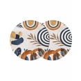 thumbnail image 1 of Round Placemats Bohemian Abstract Leaves 15 inch Set of 2 Table Mats for Dining Table Modern Art Heat Resistant Non-Slip Kitchen & Home Decorative Place Mat Set, 1 of 8