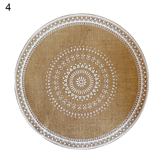 Round Placemats ,Boho Tassels Table Mats 15 Inch Cotton Woven Heat Proof Washable Circle Kitchen Placemats for Table Dinner Wedding Home Decoration