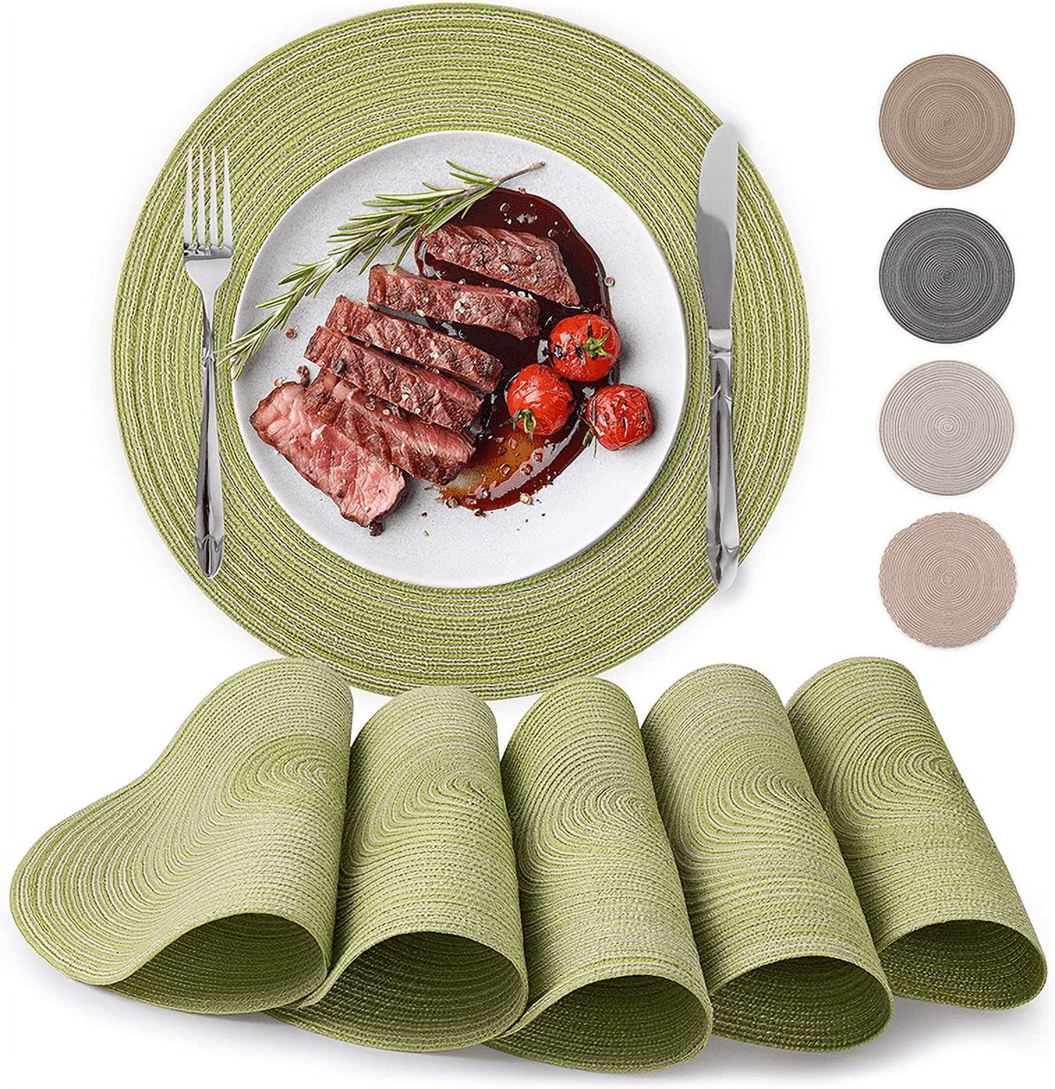 Zulay Kitchen Zulay Kitchen 15 Inch Braided Round Placemats For Dining Table Set Of 6