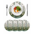 thumbnail image 1 of Round Placemats Butterfly 15 inch Set of 4 Table Mats for Dining Table Teal Green Leaves Flower Heat Resistant Non-Slip Kitchen & Home Decorative Place Mat Set, 1 of 8