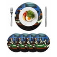 thumbnail image 1 of Round Placemats Cartoon Dog Playing Cards 15 inch Set of 4 Table Mats for Dining Table Games Heat Resistant Non-Slip Kitchen & Home Decorative Place Mat Set, 1 of 8