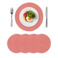 thumbnail image 1 of Round Placemats Coral Red 15 inch Set of 4 Table Mats for Dining Table Solid Color Heat Resistant Non-Slip Kitchen & Home Decorative Place Mat Set, 1 of 8