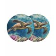 thumbnail image 1 of Round Placemats Coral Reef 15 inch Set of 2 Table Mats for Dining Table Sea Turtle Heat Resistant Non-Slip Kitchen & Home Decorative Place Mat Set, 1 of 8