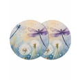thumbnail image 1 of Round Placemats Dandelion Dragonfly 15 inch Set of 2 Table Mats for Dining Table Spring Pastoral Heat Resistant Non-Slip Kitchen & Home Decorative Place Mat Set, 1 of 8
