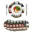 thumbnail image 1 of Round Placemats Deer Forest 15 inch Set of 6 Table Mats for Dining Table Animal Leaves Heat Resistant Non-Slip Kitchen & Home Decorative Place Mat Set, 1 of 8