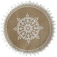 thumbnail image 1 of Round Placemats, Dining Winter Modern Dinner Braided Beige Boho Round Table and Fall Circle Placemats Boho Tassels Runner Kitchen Table Placemats, 16x16 Inches, 1 of 6